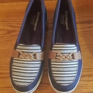 Earth Spirit Women's Navy and Beige Striped Loafers